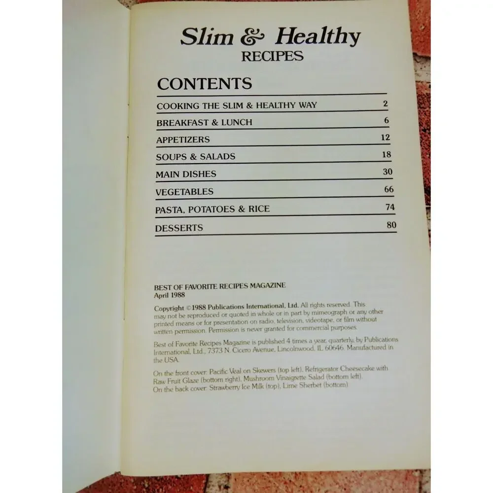 Slim and Healthy Recipes‎ – 1988 - Best of Favorite Recipes Mag Cookbook Booklet
